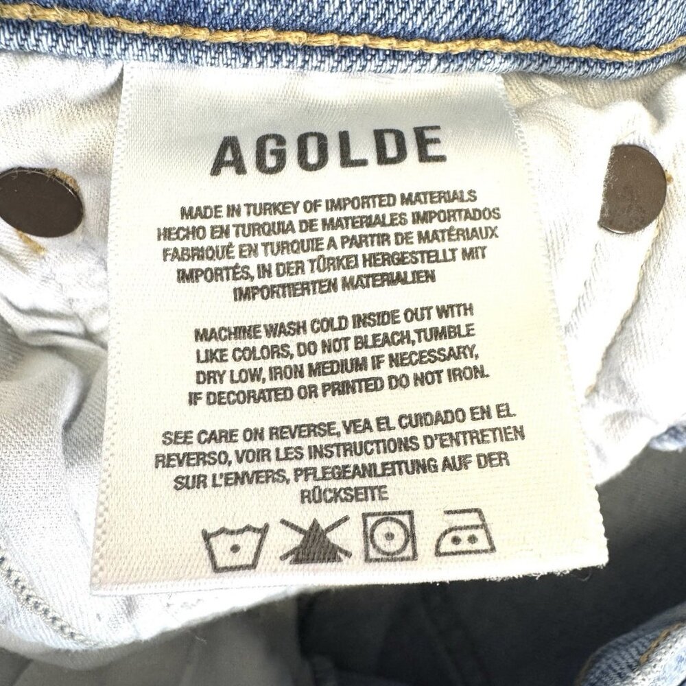 Agolde Jeans Sophie Womens Size 30 Mid Rise Ankle Blue Denim Distressed Skinny - Picture 6 of 7